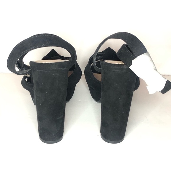 NEW JustFab Khloe Velvet Ankle Strap Sandals Heels Size 7.5 - Picture 4 of 6